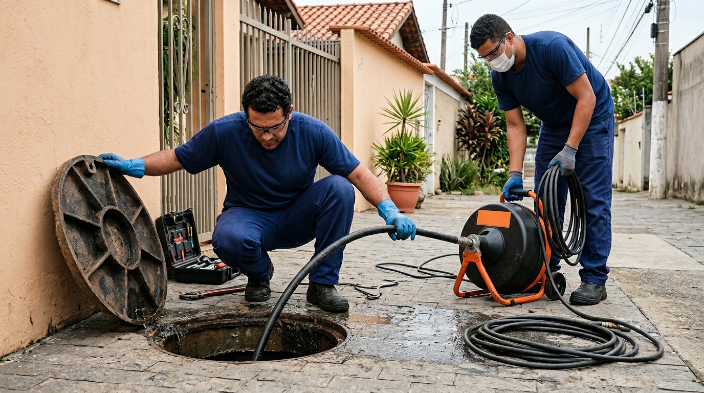 Desentupimento de esgoto em Jundiaí-SP