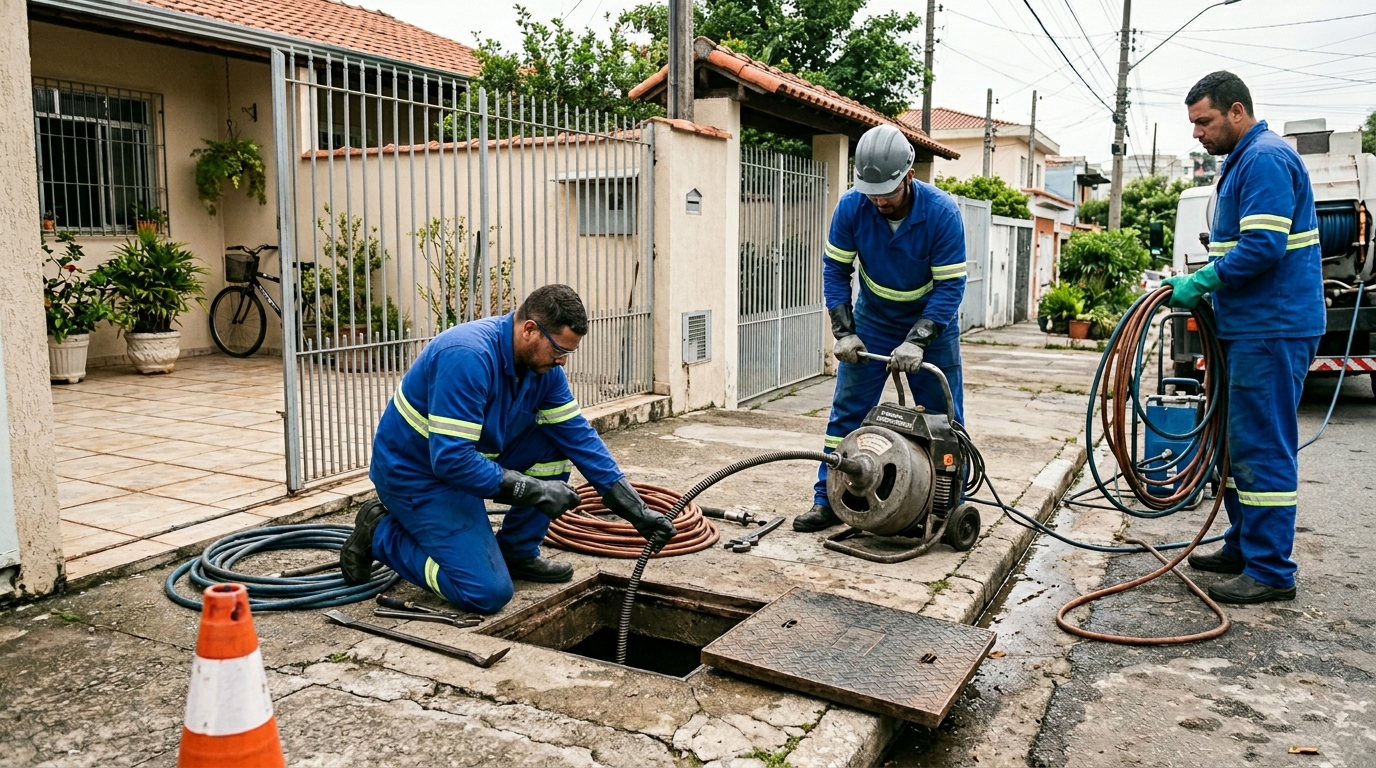 Desentupimento de esgoto em Jundiaí-SP